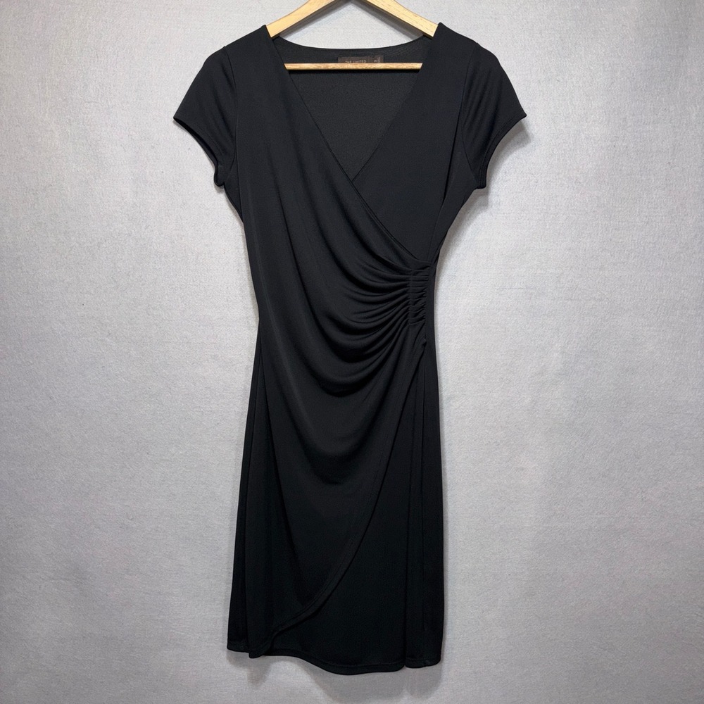 The Limited Black Faux Wrap Ruched Sheath Dress‎ XS